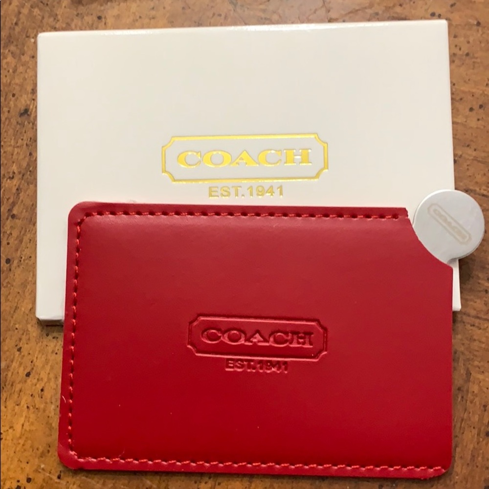 Coach purse mirror in red